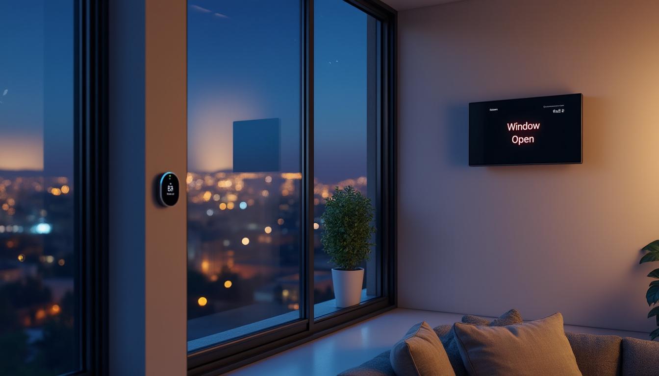 recevez une alerte instantanée si une fenêtre reste ouverte en pleine nuit pour sécuriser votre maison et éviter les risques d'intrusion ou de perte de chaleur.